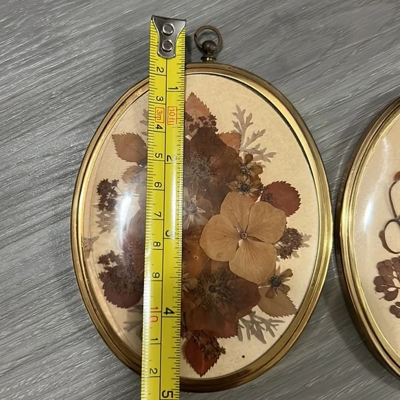 🖤Vtg 1960s Dried flowers frame wall decor set - Picture 11 of 14